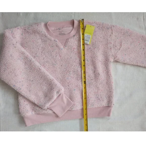 New All in Motion Girls Pink Long-Sleeve with Thumb Hole Crew-Neck Sweatshirt L - Picture 3 of 7